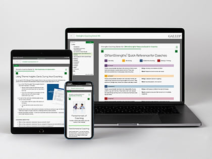 克利夫顿优势辅导入门套件（数字版）可在多个设备上显示。